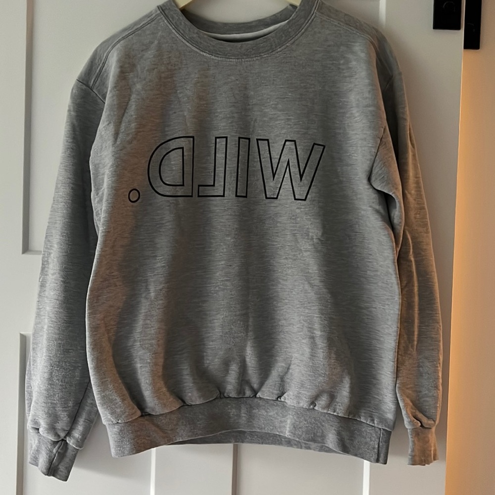 Wildfang Gray "WILD." Crewneck Sweatshirt